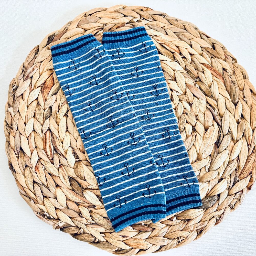 Anchor Nautical Themed Baby Leg Warmers (ONE SIZE FITS ALL)